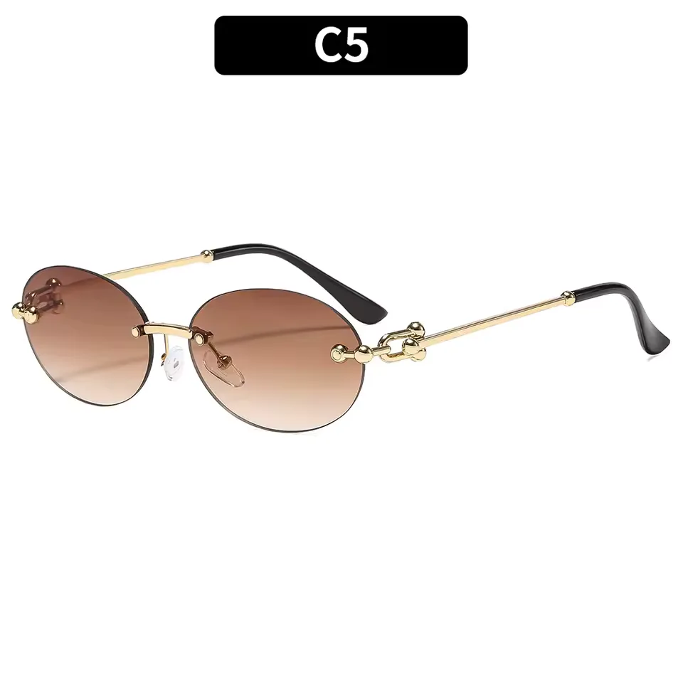Gafas de sol ovaladas Vintage para mujer